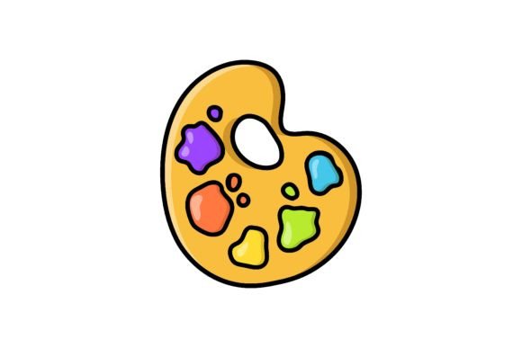 Artist Palette with Colored Watercolor P