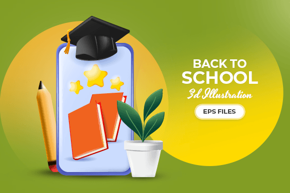 Back to School 3D Illustration