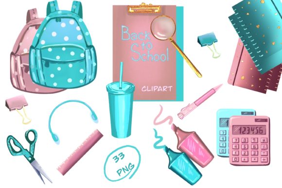 Back to School Clipart, School Supplies: A Versatile Resource for Creative Projects