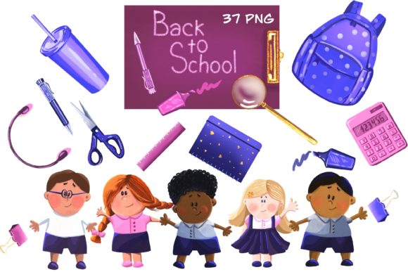Back to School Clipart, Students PNG