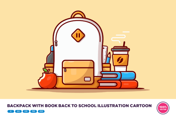 Backpack with Book Back to School