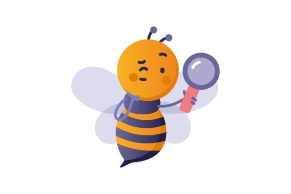 Smart Bee Looking Through a Magnifying G: A Symbol of Curiosity and Learning