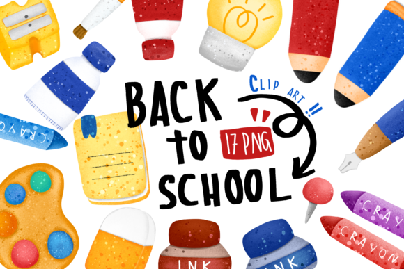 Stationary Clipart. Back to School.